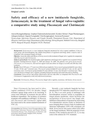 Safety and Efficacy of a New Imidazole Fungicide, Sertaconazole, in the Treatment of Fungal Vulvo-Vaginitis: a Comparative Study Using Fluconazole and Clotrimazole