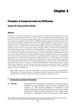 Principles of Cryopreservation by Vitrification