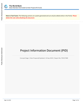 Concept Project Information Document