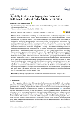 Spatially Explicit Age Segregation Index and Self-Rated Health of Older Adults in US Cities