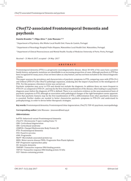 C9orf72-Associated Frontotemporal Dementia and Psychosis