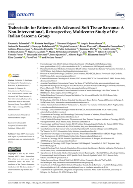 Trabectedin for Patients with Advanced Soft Tissue Sarcoma: a Non-Interventional, Retrospective, Multicenter Study of the Italian Sarcoma Group