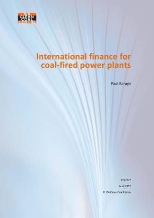 International Finance for Coal-Fired Power Plants