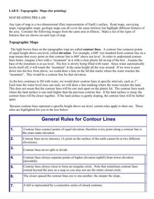 General Rules for Contour Lines