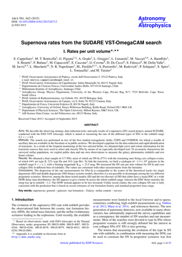 Supernova Rates from the SUDARE VST-Omegacam Search I