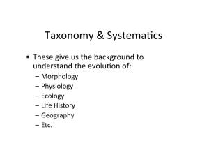 Taxonomy & Systema`Cs