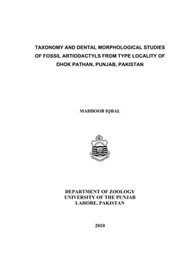 Taxonomic Studies on Fossil Remains of Ruminants from Tertiary