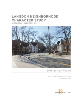 Langdon Neighborhood Character Study (2018)
