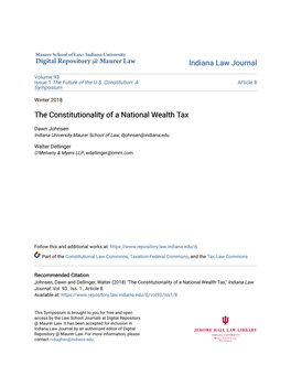 The Constitutionality of a National Wealth Tax