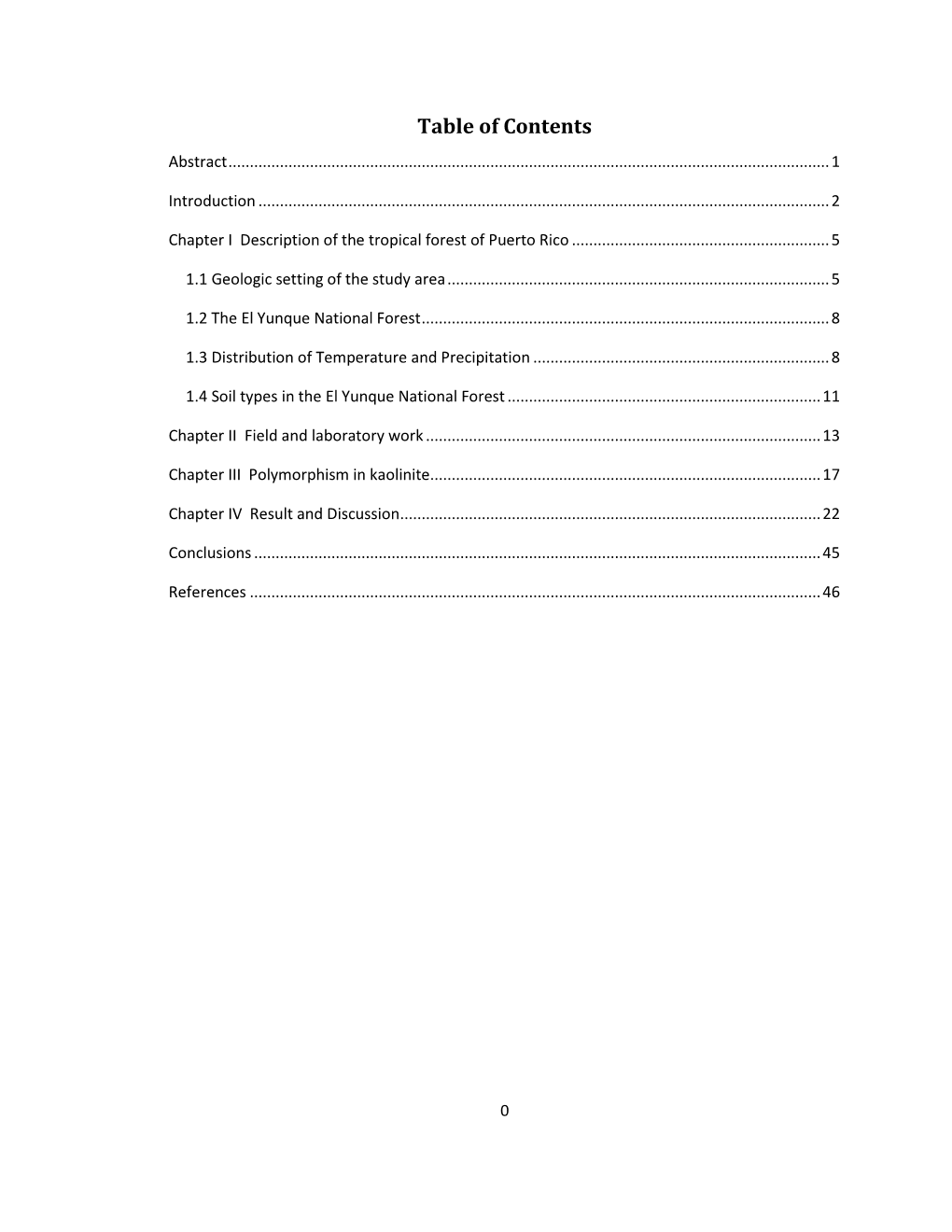 Table of Contents Abstract