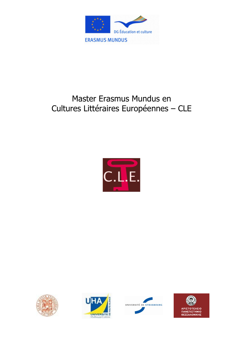 Master Erasmus Mundus En Cultures Littéraires Européennes – CLE