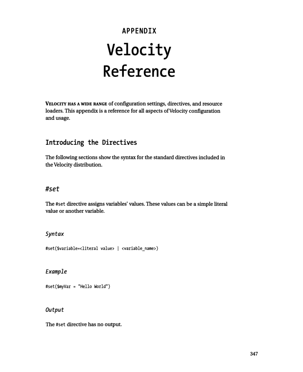 Velocity Reference