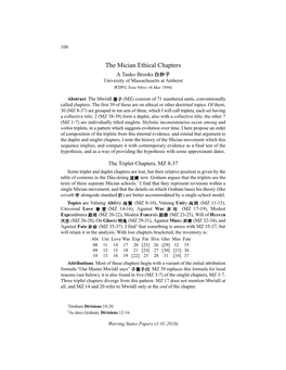 The Mician Ethical Chapters a Taeko Brooks !!!!!!!!! ! University of Massachusetts at Amherst WSWG Note 94Rev (6 Mar 1996)