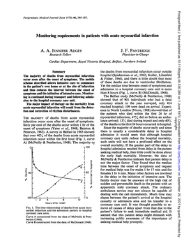 Monitoring Requirements in Patients with Acute Myocardial Infarction