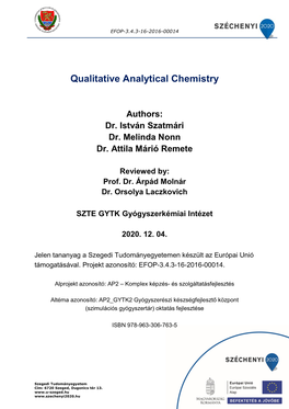 Qualitative Analytical Chemistry