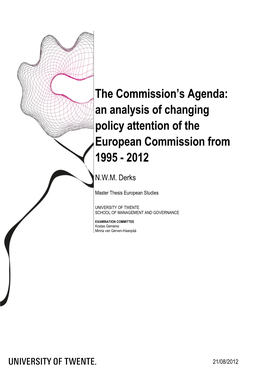 An Analysis of Changing Policy Attention of the European Commission from 1995 - 2012
