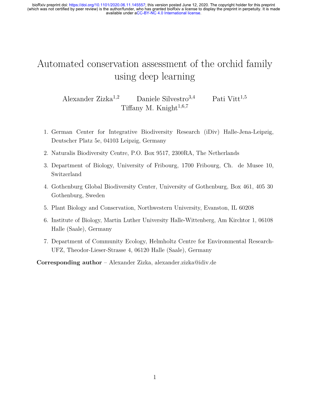 Automated Conservation Assessment of the Orchid Family Using Deep Learning