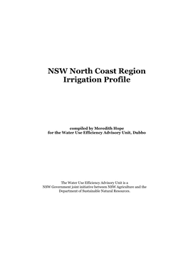 NSW North Coast Region Irrigation Profile