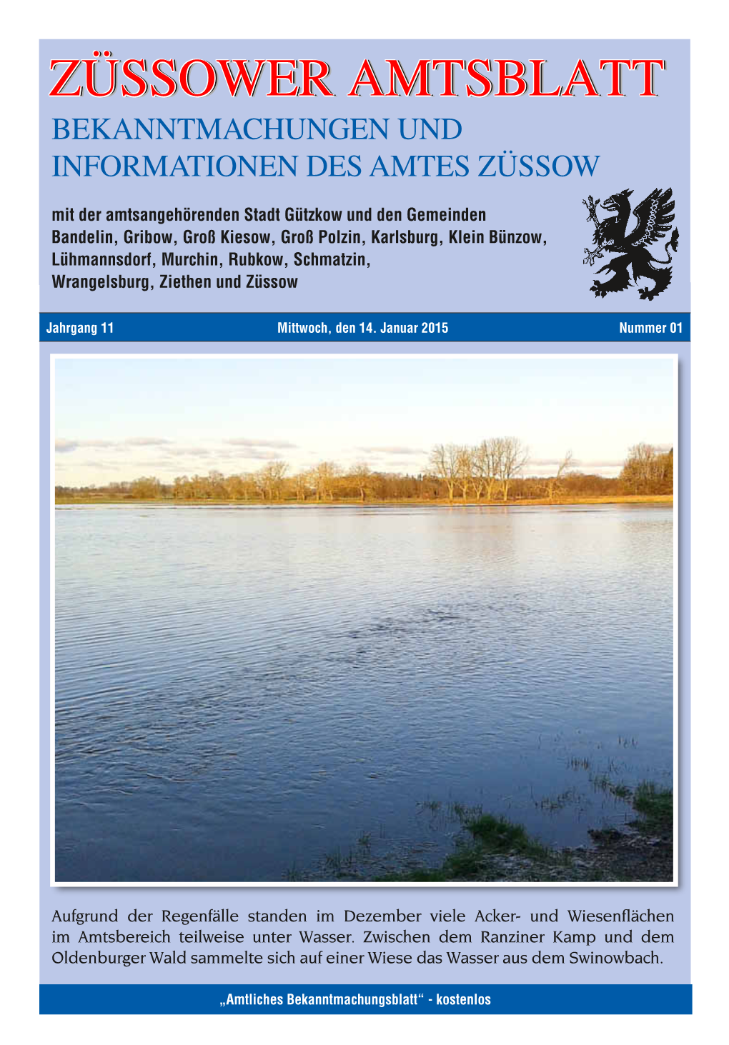 Züssower Amtsblatt Nr. 01 / 2015