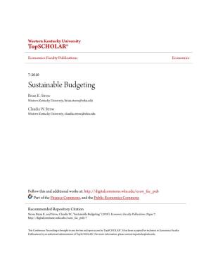 Sustainable Budgeting Brian K