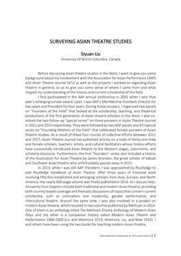 Surveying Asian Theatre Studies