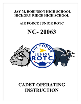 NC20063 Cadet Operating Instruction