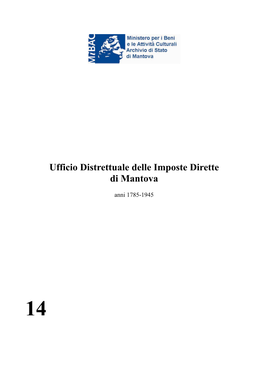 Archivio Di Stato Di Mantova Intorno Alla Metà Del Novecento