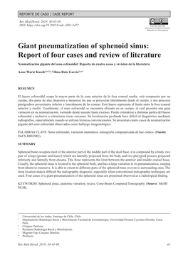 Giant Pneumatization of Sphenoid Sinus: Report of Four Cases and Review of Literature