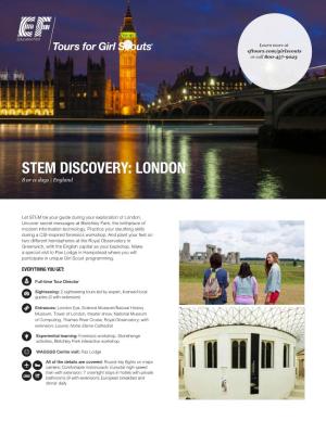 STEM DISCOVERY: LONDON 8 Or 11 Days | England