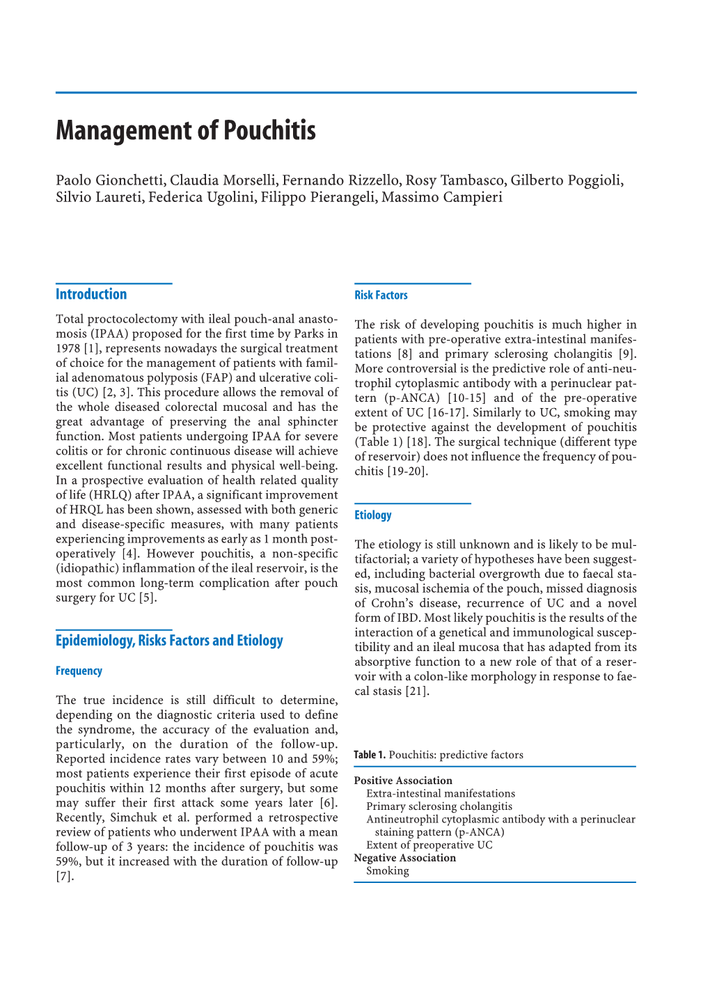 Management of Pouchitis