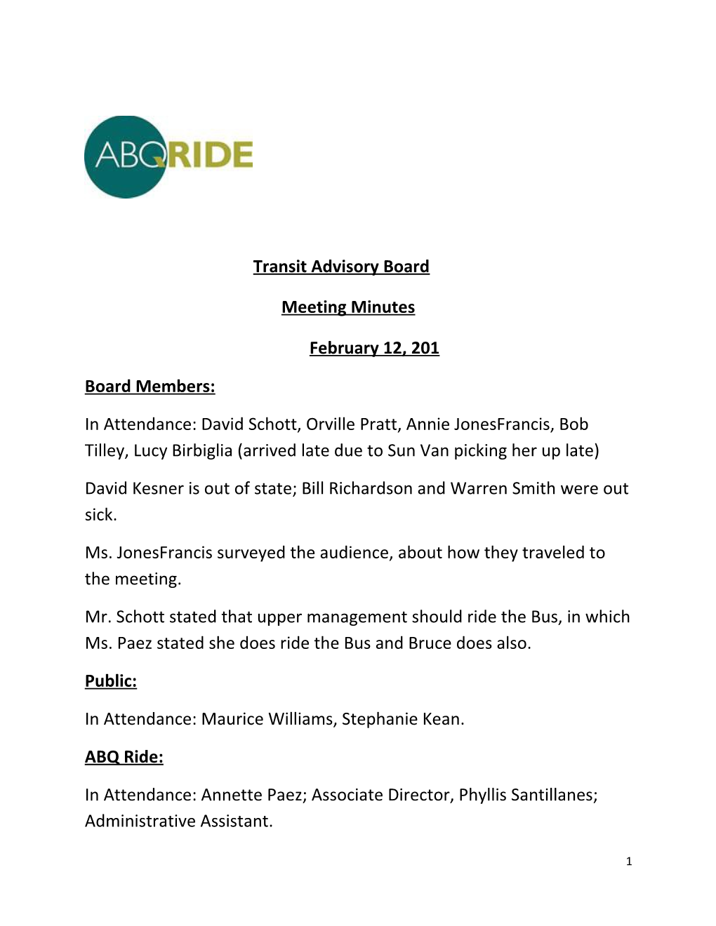 Transit Advisory Board