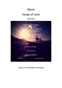 Bjeno Songs of Love (Teksten)
