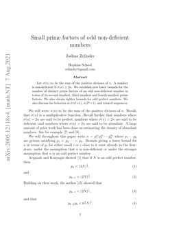 On the Small Prime Factors of a Non-Deficient Number