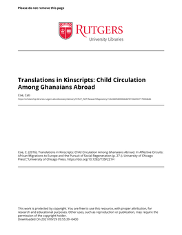 Child Circulation Among Ghanaians Abroad