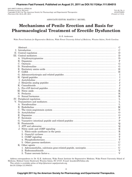 Mechanisms of Penile Erection and Basis for Pharmacological Treatment of Erectile Dysfunction