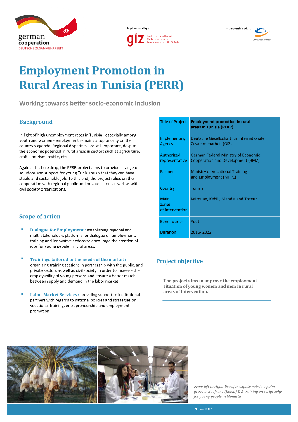 Employment Promotion in Rural Areas in Tunisia (PERR)