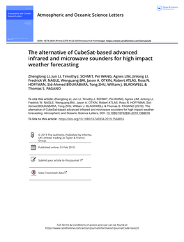 The Alternative of Cubesat-Based Advanced Infrared and Microwave Sounders for High Impact Weather Forecasting