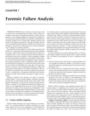Forensic Failure Analysis