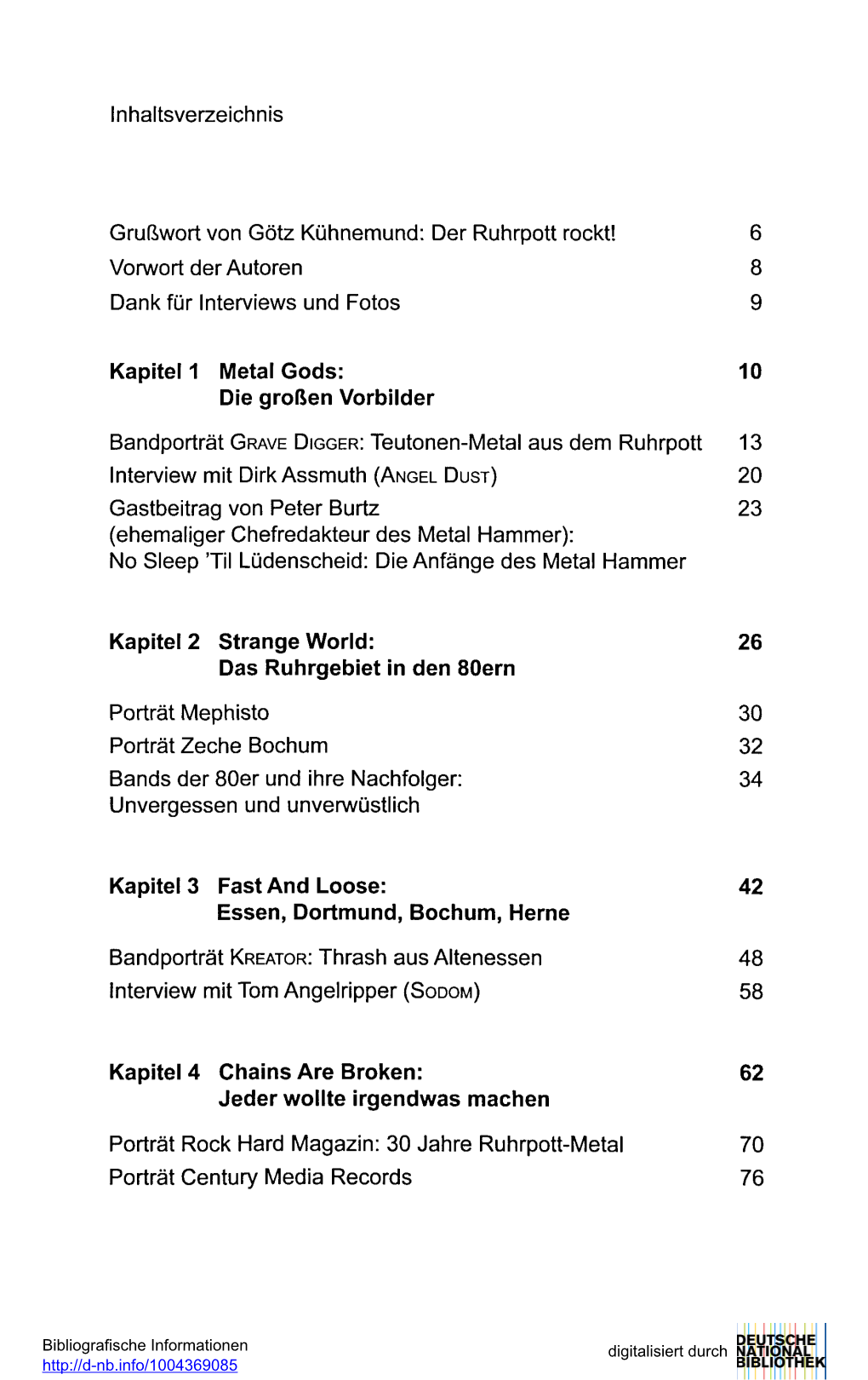 Inhaltsverzeichnis Gruuwort Von Götz Kühnemund: Der Ruhrpott Rockt! 6