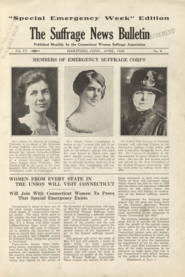 E1nergency 'Vveek'' Edition E Age Ews U Eti Published Monthly by the Connecticut Woman Suffrage Association