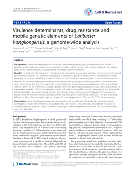 Virulence Determinants, Drug Resistance and Mobile Genetic
