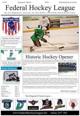 Federal Hockey Leage Newspaper 2010