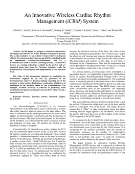 An Innovative Wireless Cardiac Rhythm Management (Icrm) System