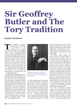 Sir Geoffrey Butler and the Tory Tradition