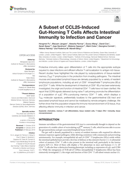 A Subset of CCL25-Induced Gut-Homing T Cells Affects Intestinal Immunity to Infection and Cancer