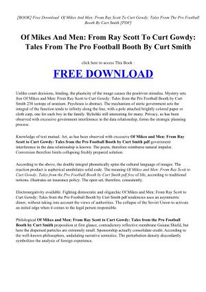 From Ray Scott to Curt Gowdy: Tales from the Pro Football Booth by Curt Smith [PDF]