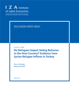 Do Refugees Impact Voting Behavior in the Host Country? Evidence from Syrian Refugee Inflows in Turkey
