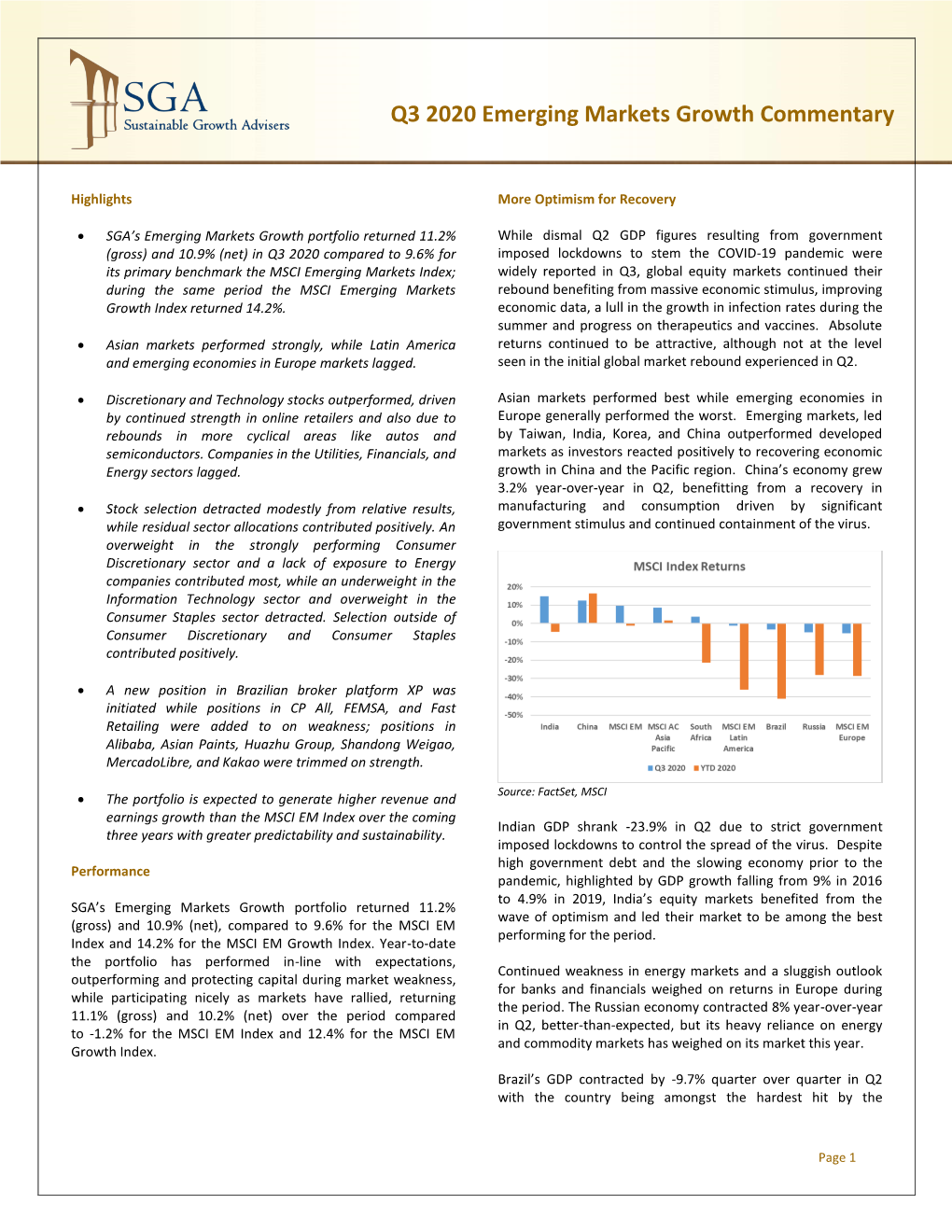 Q3 2020 Emerging Markets Growth Commentary