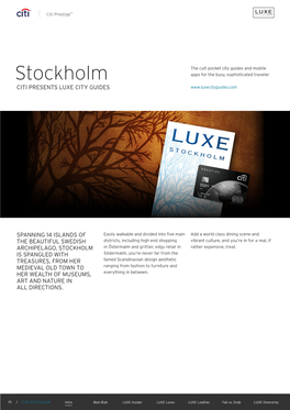 Stockholm Apps for the Busy, Sophisticated Traveler CITI PRESENTS LUXE CITY GUIDES