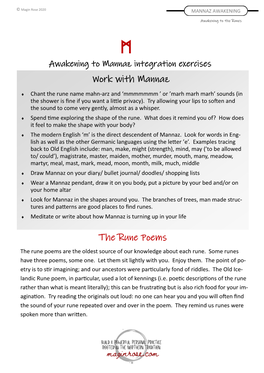 Mannaz Integration Exercises (PDF)